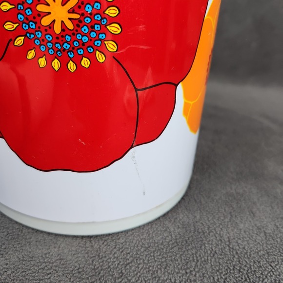 Vintage Floral Airpot Thermos Drink Dispenser Poppy Flower Power Hot Cold Server - Picture 8 of 15